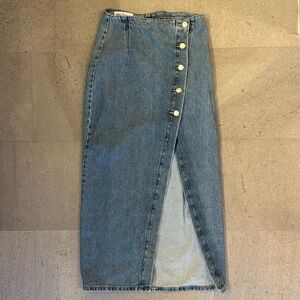 Zara denim midi skirt